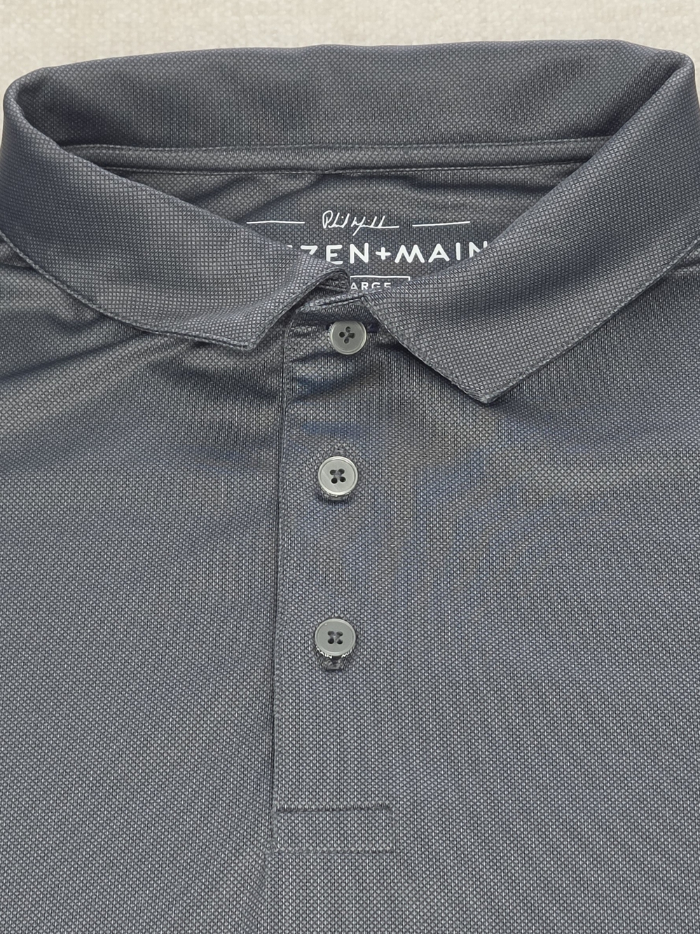Mizzen+Main Men's XL Performance Golf Polo Gray Micro Print Stretch